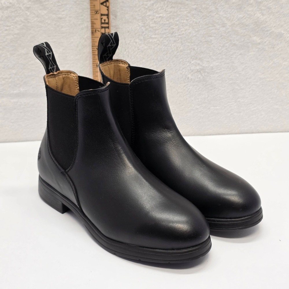 Xena Chelsea Boots Black Vegan Leather Work Slip Resistant Womens 6